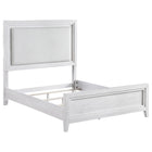 Marielle - Queen Headboard LED Panel Bed - Distressed White