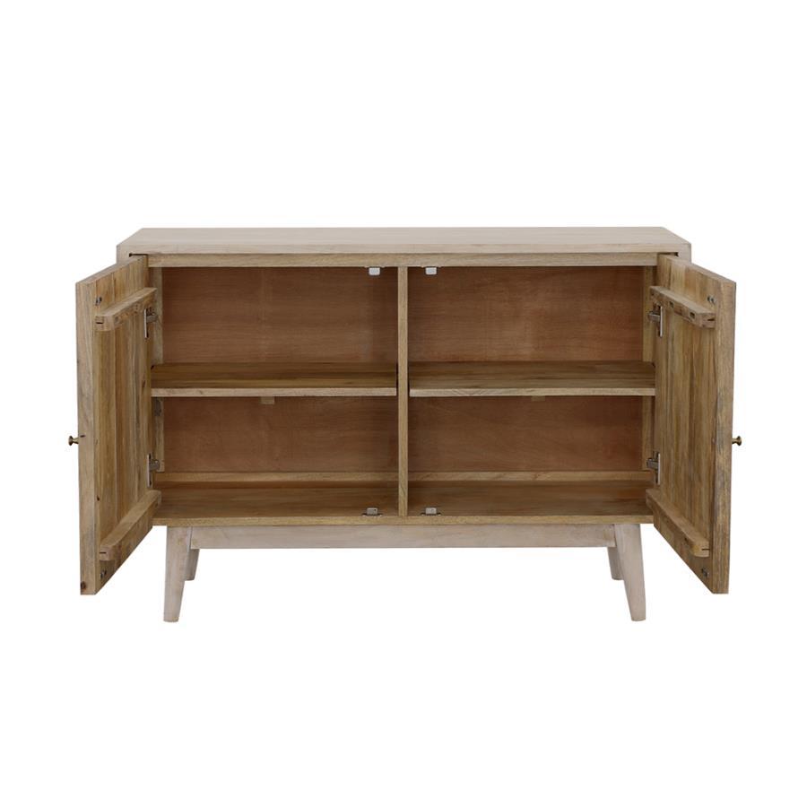 Ixora - 2 Door Wood Accent Cabinet - White Washed And Black by CoasterEssence | Bel Furniture