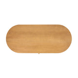 Jesse - Single Drawer Fluted Oval Console Desk - Honey Brown