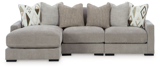 Aslan Court - Sectional Gray 3 Pc. Sofa Sectional With LAF Corner Chaise by Benchcraft® | Bel Furniture