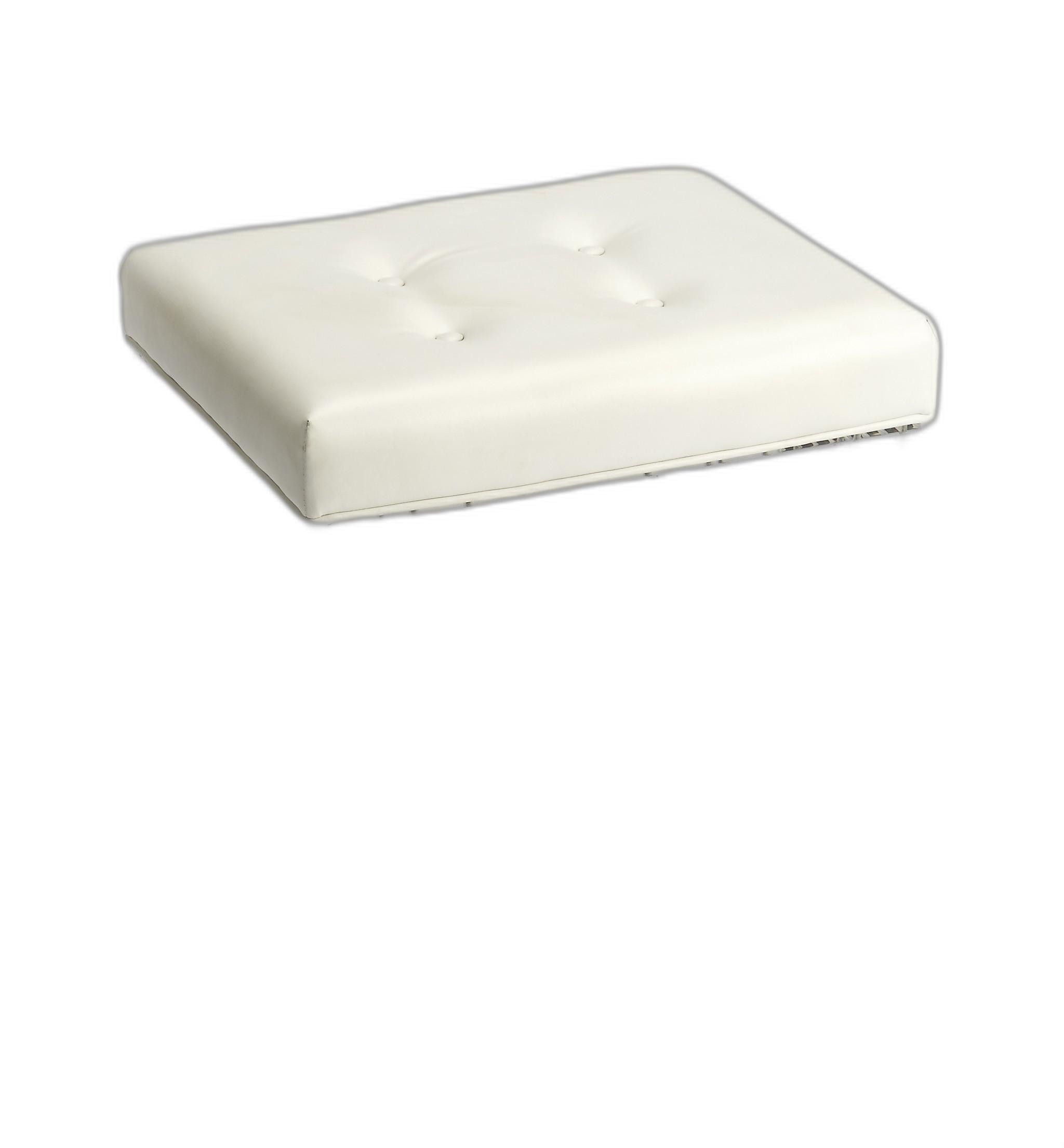 Faux Leather Ottoman - White / Clear