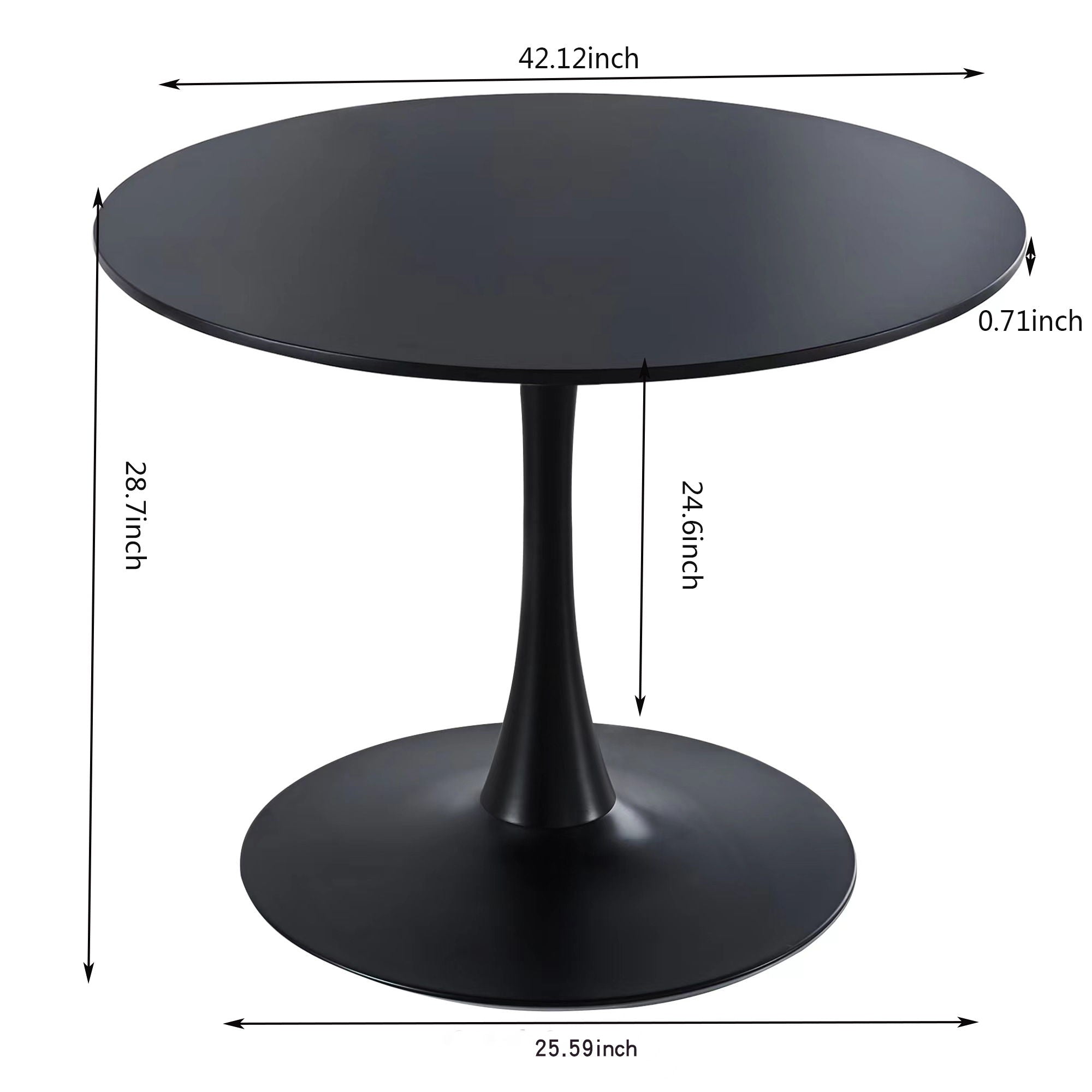 Tulip Table Mid-Century Dining Table With Round MDF Table Top, Pedestal Dining Table, End Table Leisure Coffee Table