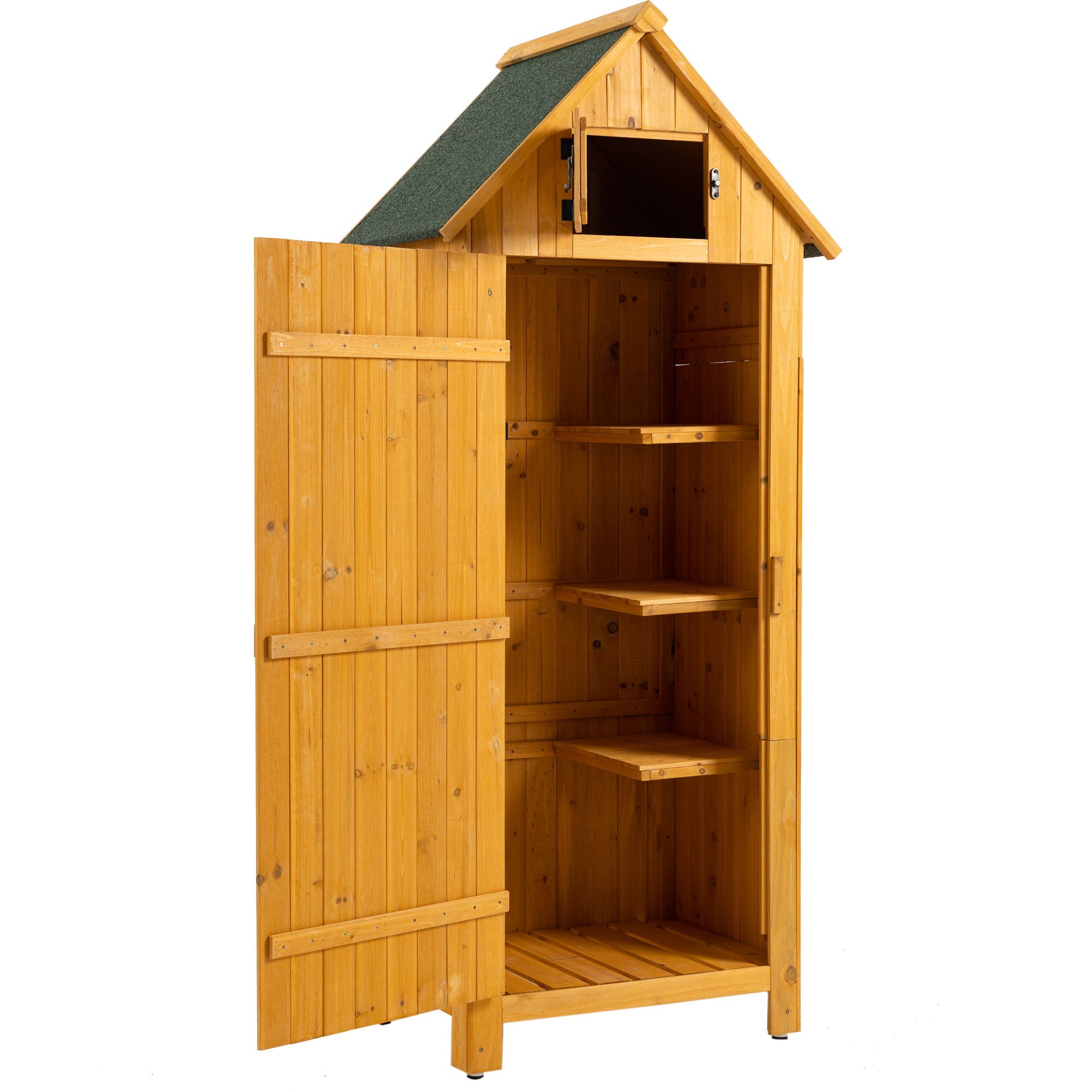 Outdoor Storage Cabinet Tool Shed Wooden Garden Shed - Natural