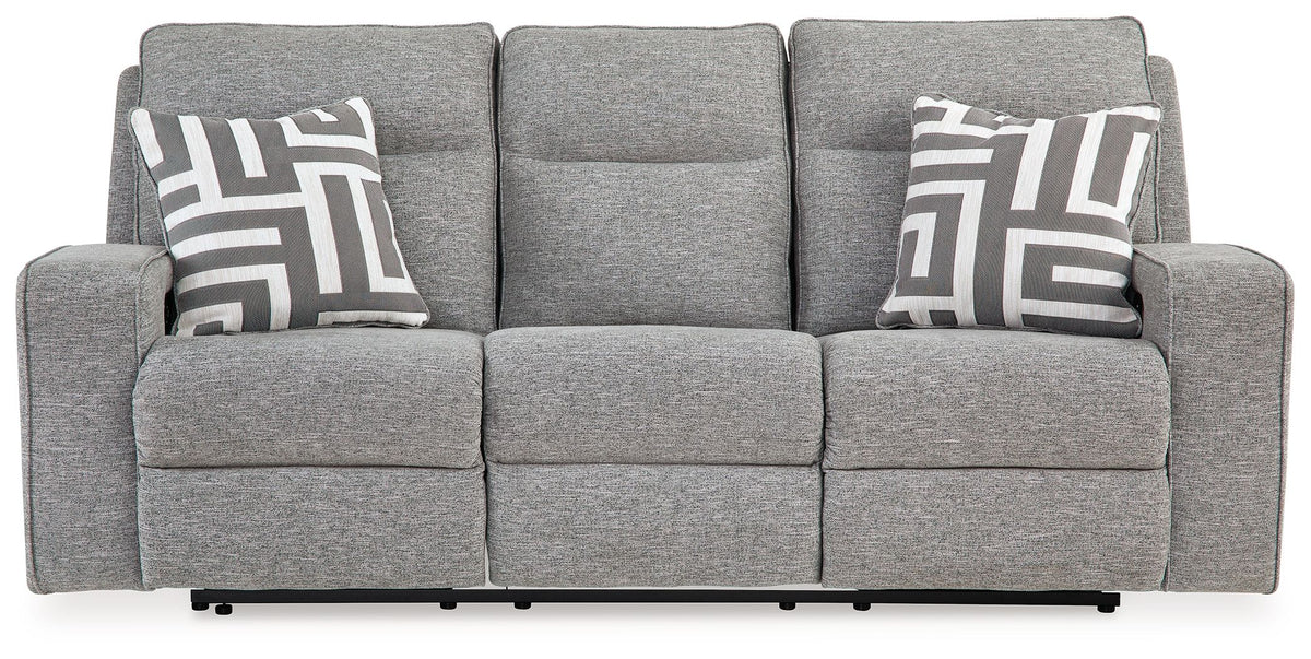 Biscoe - Pewter - Power Reclining Sofa With Adj Headrest by Signature Design by Ashley® | Bel Furniture
