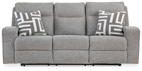 Biscoe - Pewter - Power Reclining Sofa With Adj Headrest by Signature Design by Ashley® | Bel Furniture