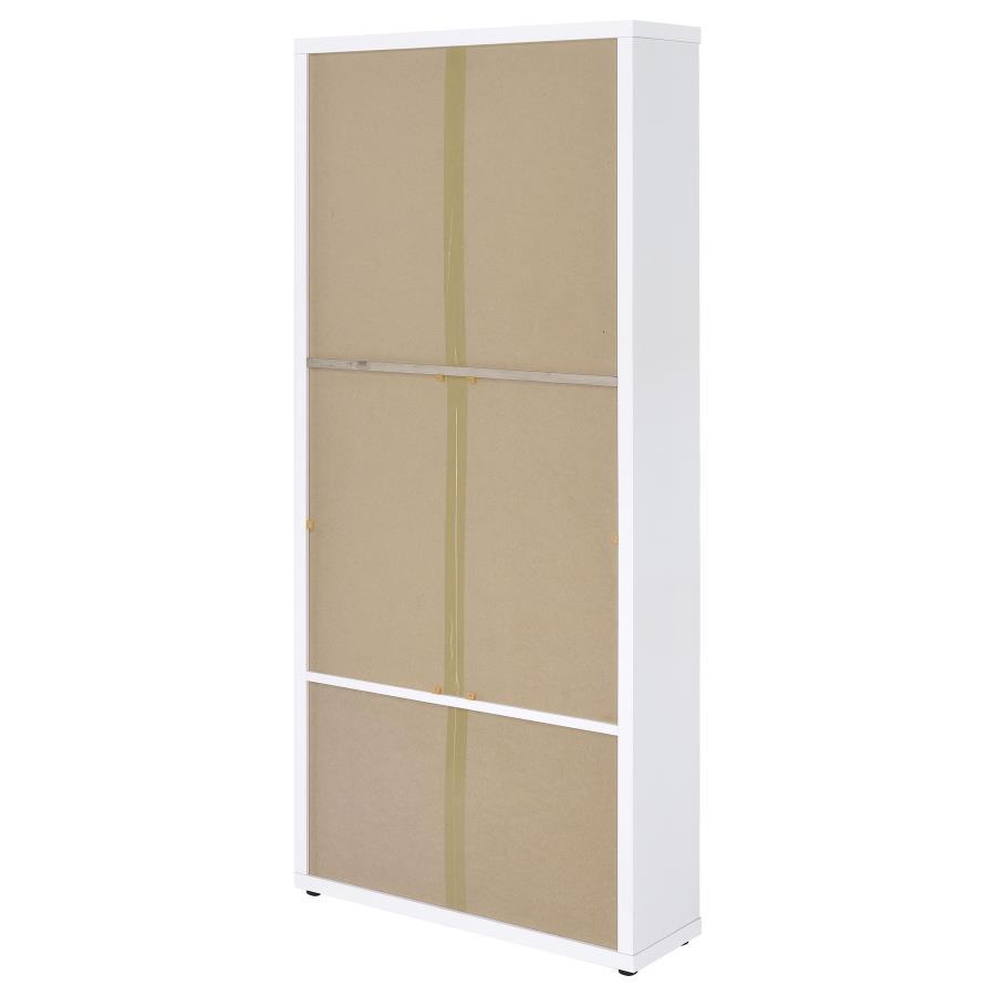 Hawthorne - 4-Shelf Glass Door Tall Cabinet With Drawers by Coaster Fine Furniture | Bel Furniture
