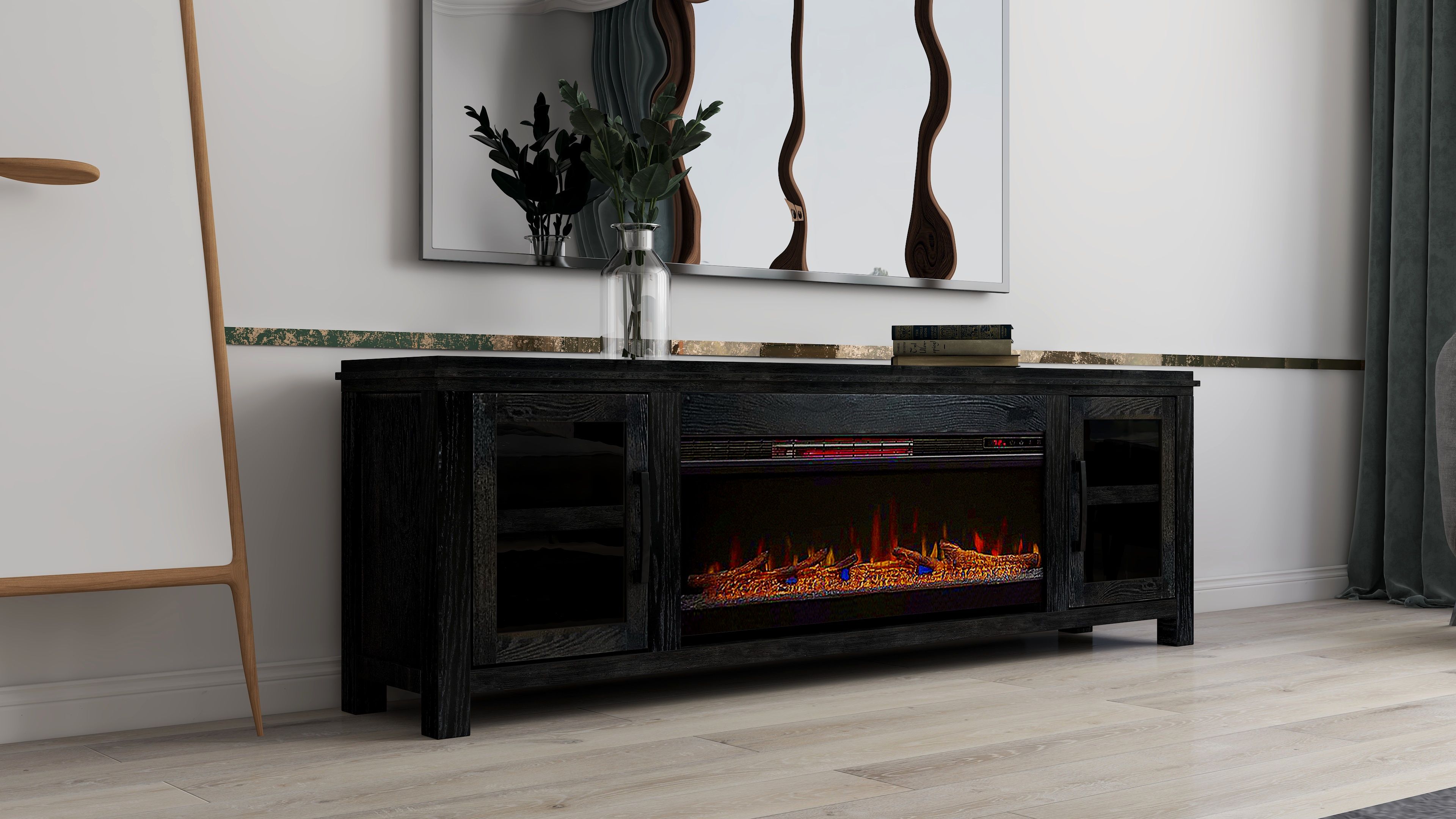 Tybee - Electric Fireplace TV Console For TVs Up To 95" - Clove