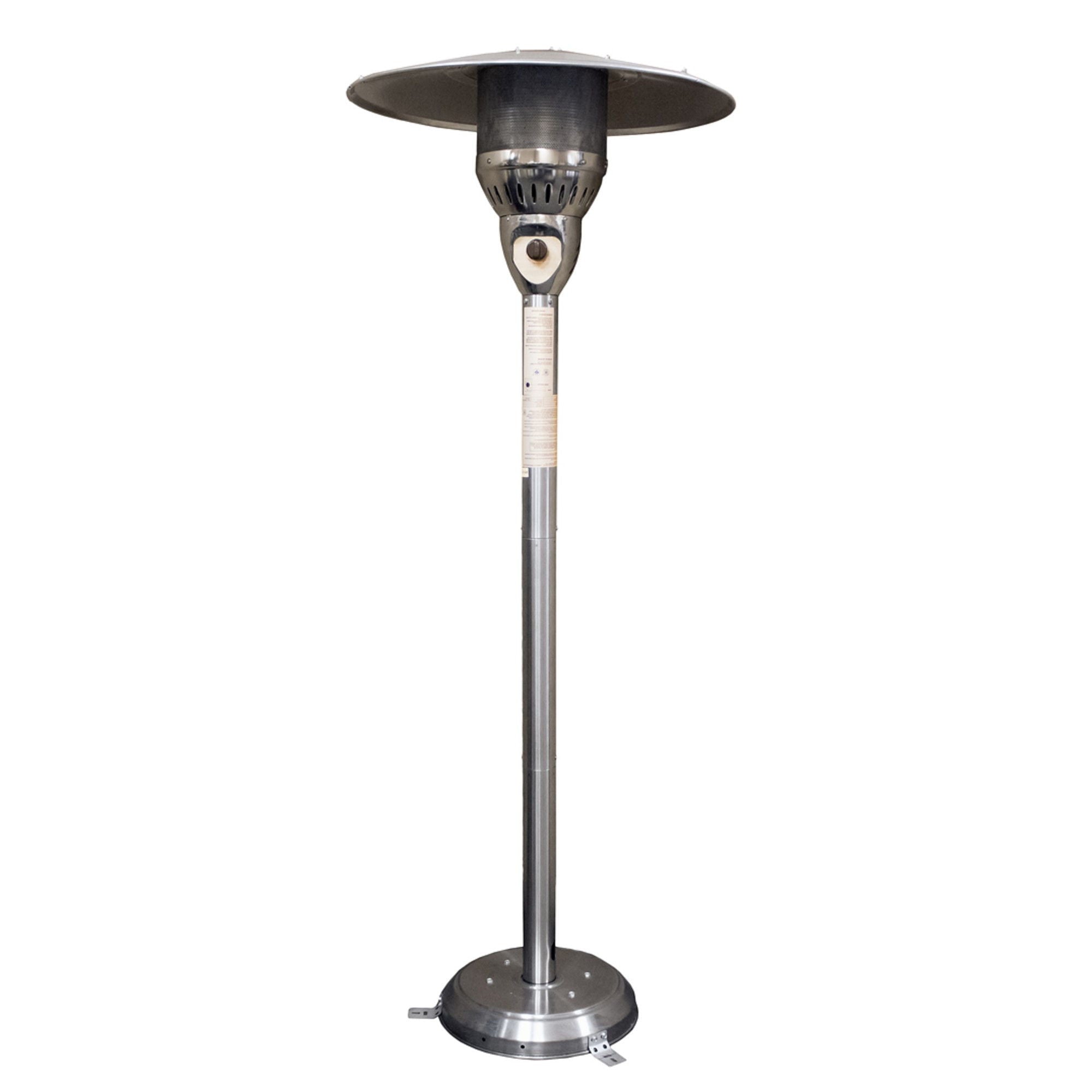 41000 Btu Steel Natural Gas Cylindrical Pole Standing Patio Heater - Silver