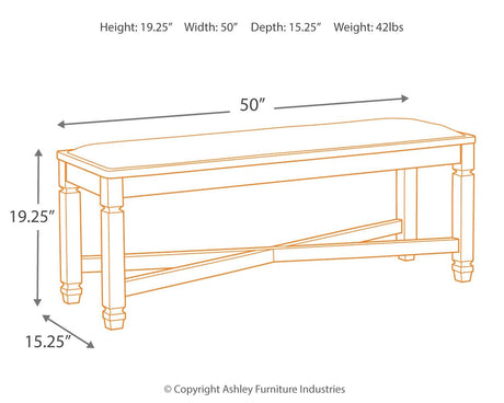 Tyler Creek - Black / Grayish Brown - Upholstered Bench by Signature Design by Ashley® | Bel Furniture