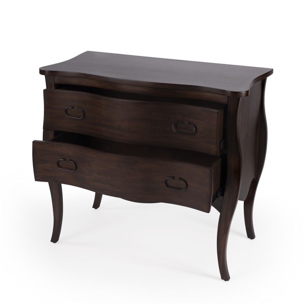 Solid Wood Two Drawer Dresser - Brown