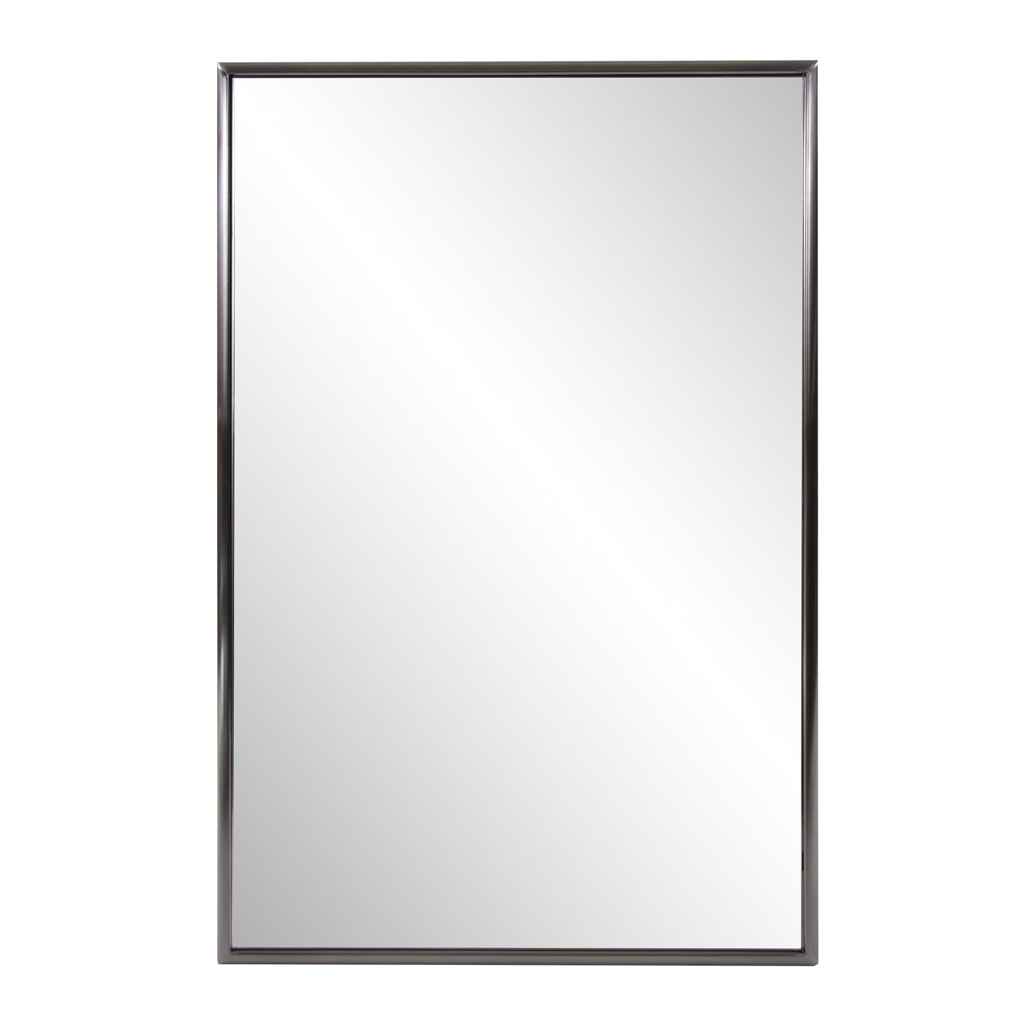 Rectangular Wall Mirror - Brushed Titanium