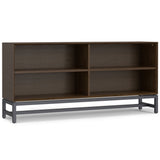Banting - Low Wide Bookcase - Walnut Brown by Simpli-Home | Bel Furniture