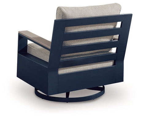 East Beach - Swivel Glider Chair With Cushion - Blue - view 3