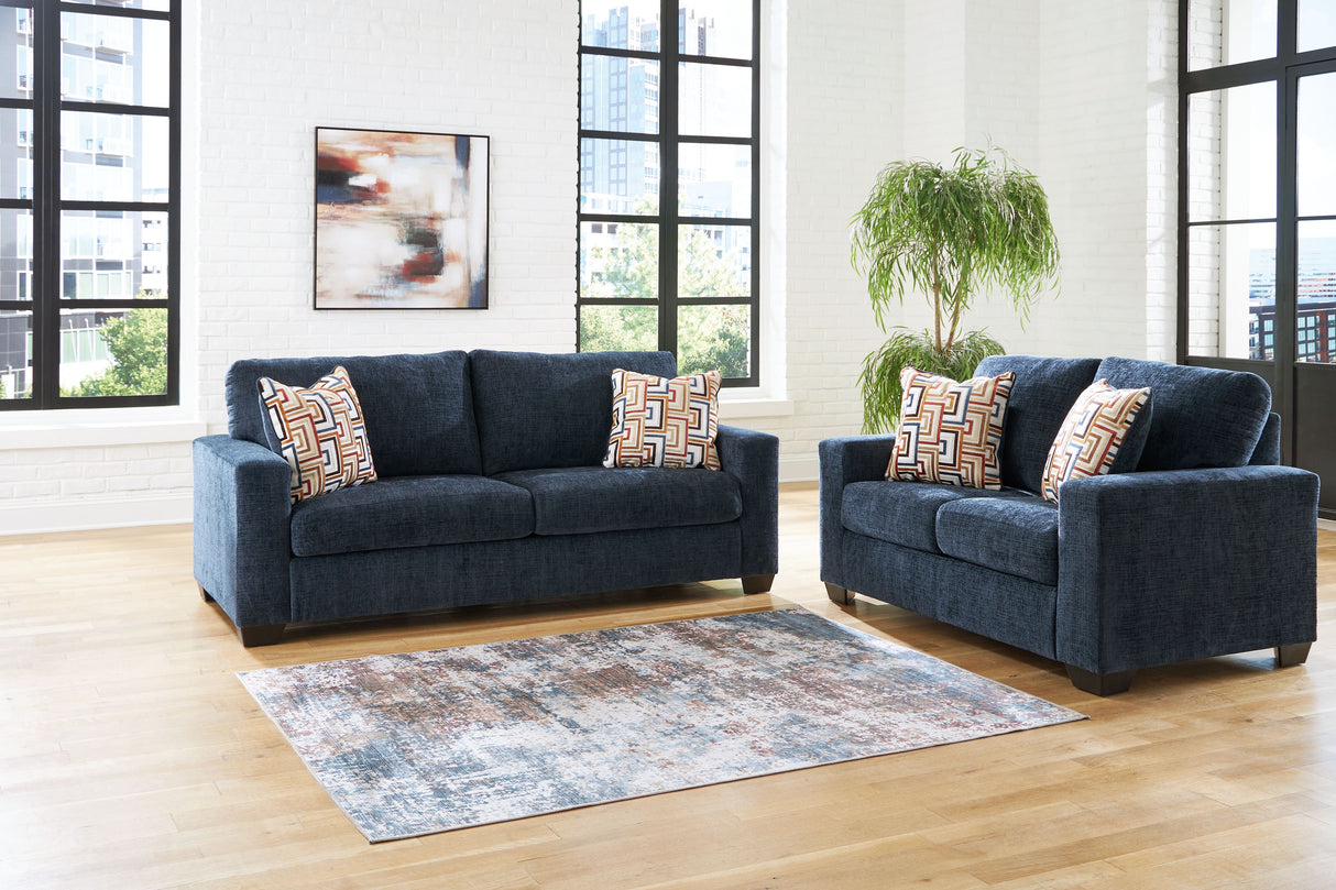 Aviemore - Living Room Set Blue 2 Pc. Sofa, Loveseat by Signature Design by Ashley® | Bel Furniture