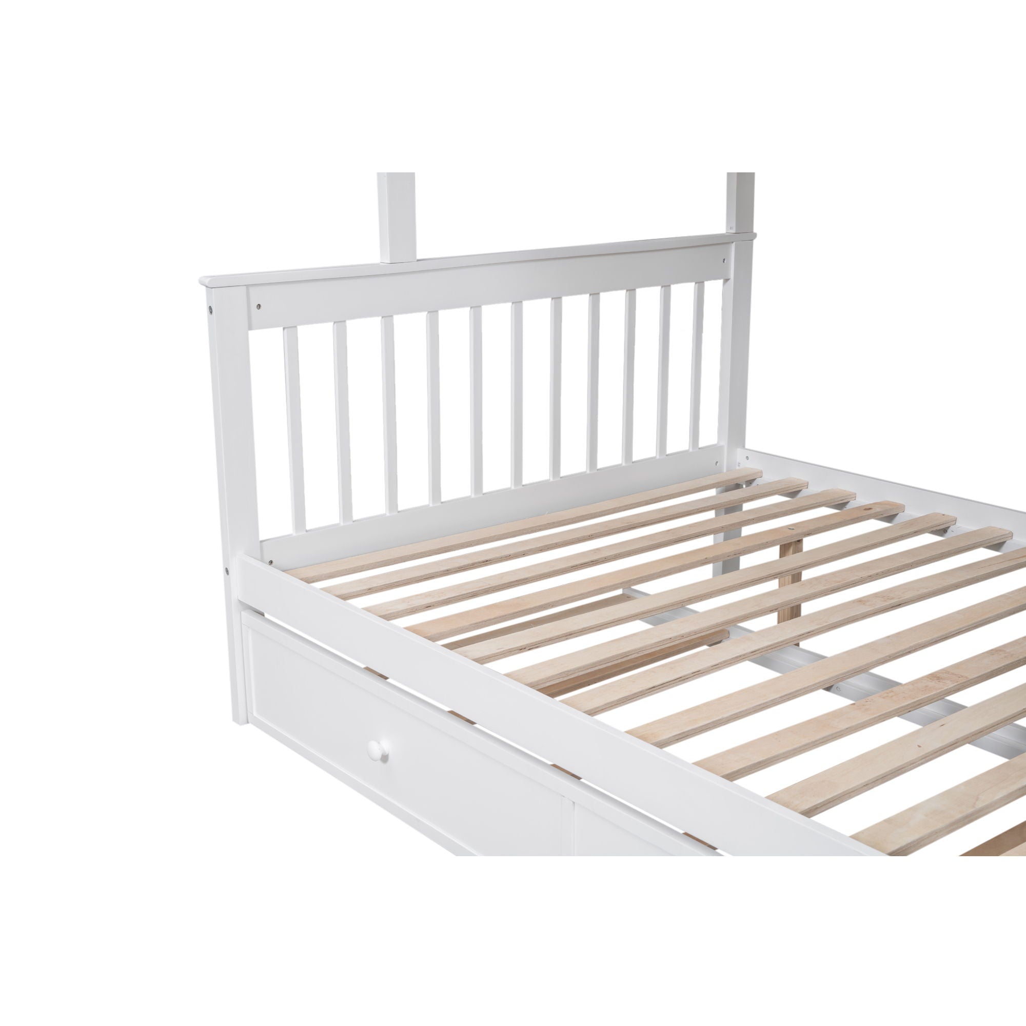 Stairway Bunk Bed With Twin Size Trundle, Storage And Guard Rail For Bedroom, Dorm