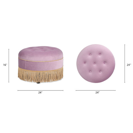 Yolanda - Round Upholstered Accent Ottoman by Jennifer Taylor Home | Bel Furniture