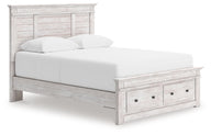 Makidern - Panel Storage Bed With Storage Footboard