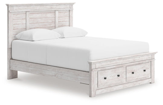 Makidern - Panel Storage Bed With Storage Footboard
