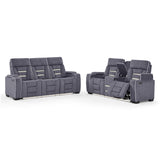 Austin - Reclining Sofa With Storage Arms - Gray