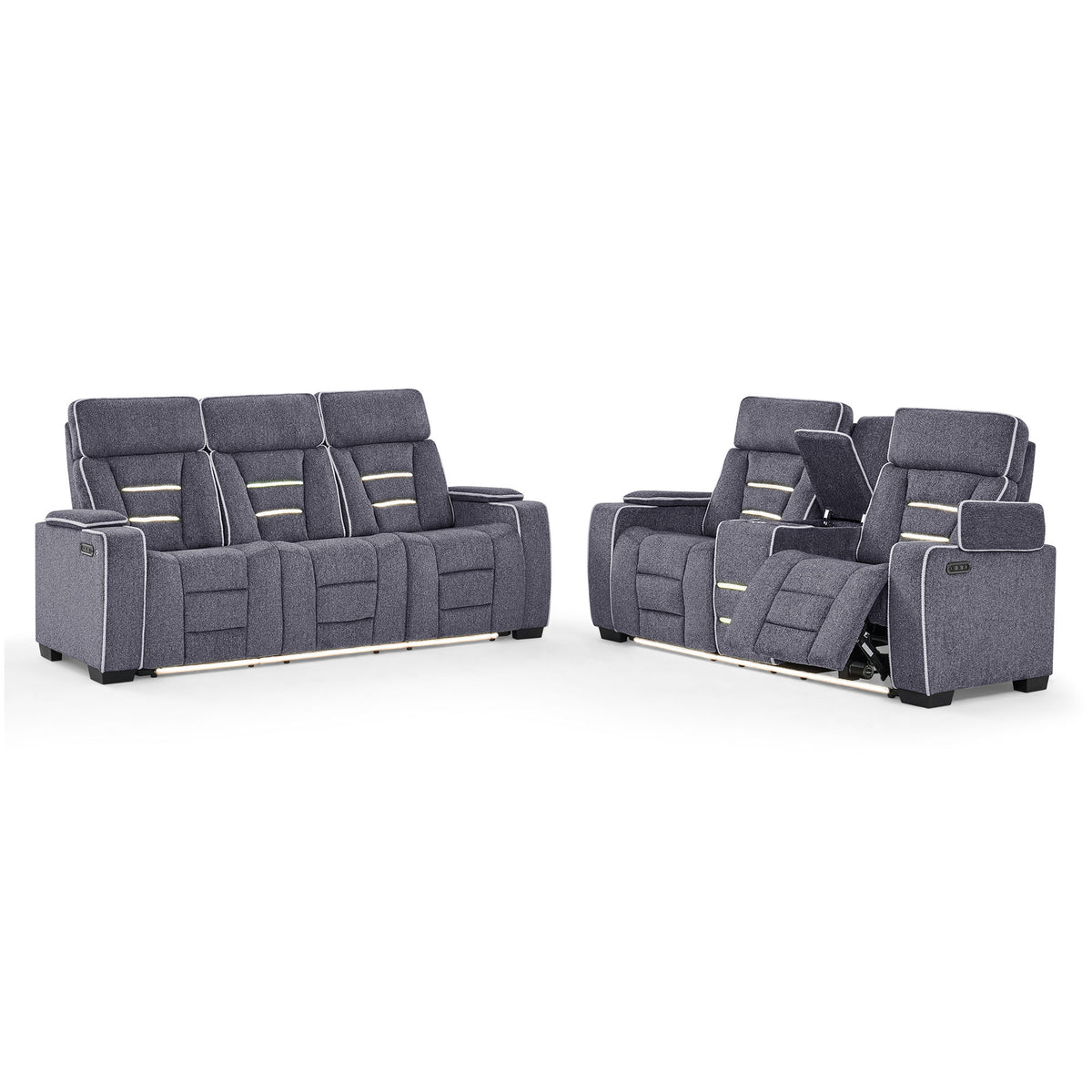 Austin - Recliner With Storage Arms - Gray