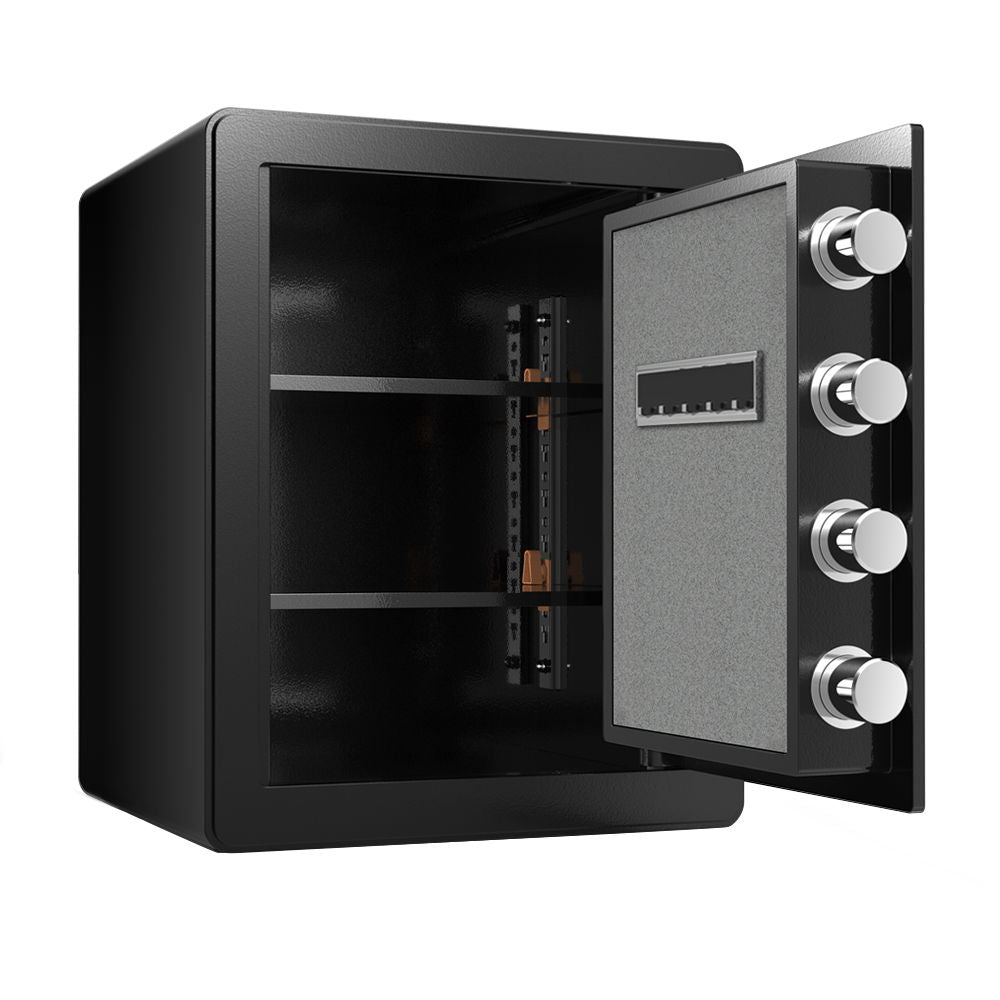 1.7 Cubic Feet Steel Safe, With Dual Alarms And Digital Touch Screen For Homes, Hotels, Offices And More - Black