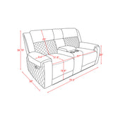 Alicia - Console Reclining Loveseat With Immersive Sound & Blue LED - Black / Gray