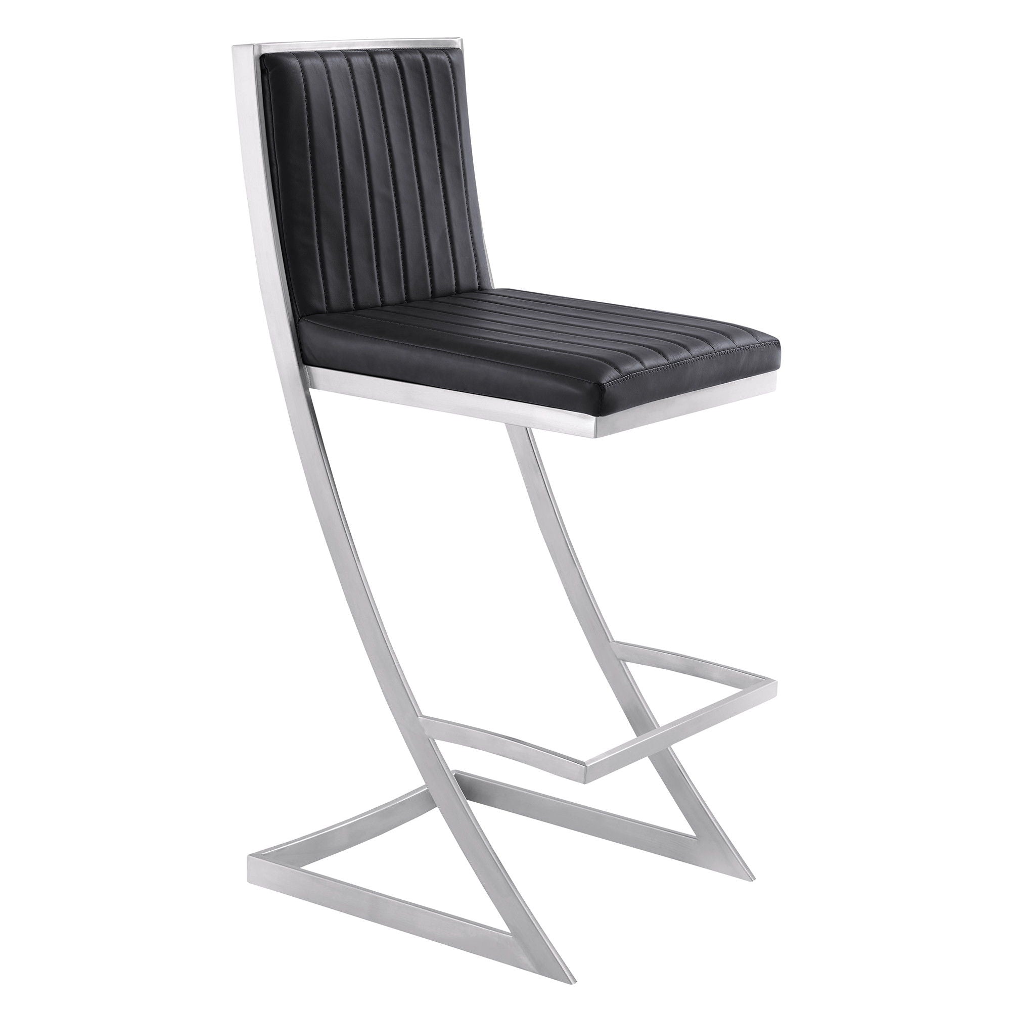 Low Back Bar Height Bar Chair - Black / Silver