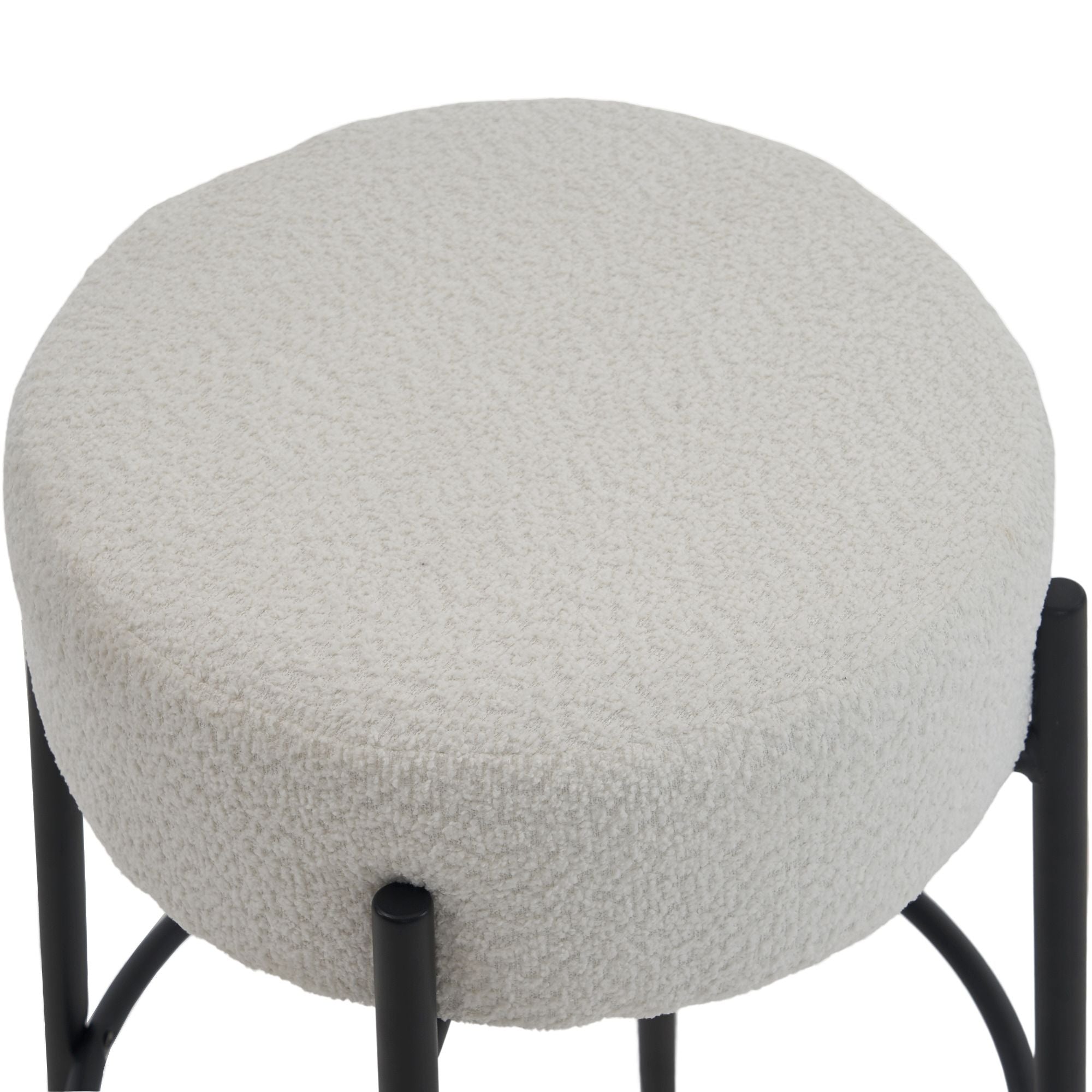 Round High Bar Stools (Set of 2), Contemporary Upholstered Dining Stools For Kitchens, Coffee Shops And Bar Stores