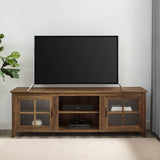 Modern Farmhouse 2 Door Glass Windowpane 70" TV Stand For 80" TVs by Walker Edison | Bel Furniture