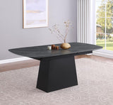 Potero - Faux Marble Extension Leaf Dining Table - Black by Coaster Fine Furniture | Bel Furniture