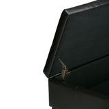 Dover - Square Coffee Table Storage Ottoman - Tanners Brown by Simpli-Home | Bel Furniture