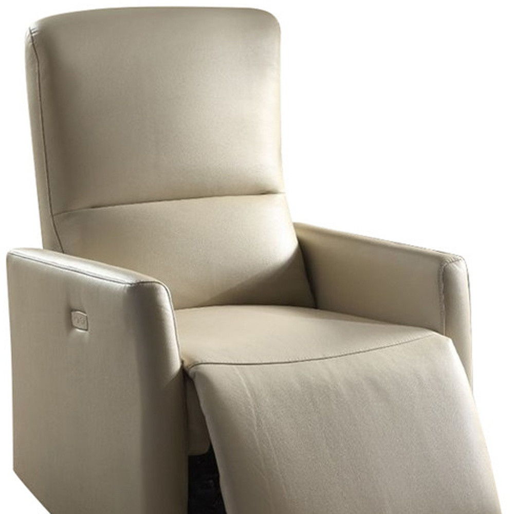 Leather-Aire Power Motion Recliner - Beige