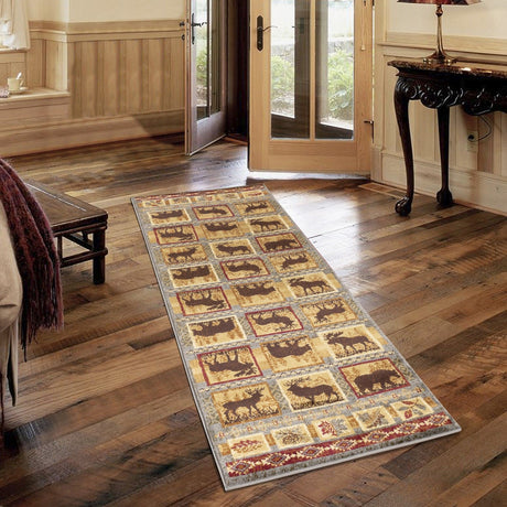 Nature's Nest - 5'3" X 7'3" Lodge Area Rug - Multi, Blue - view 4