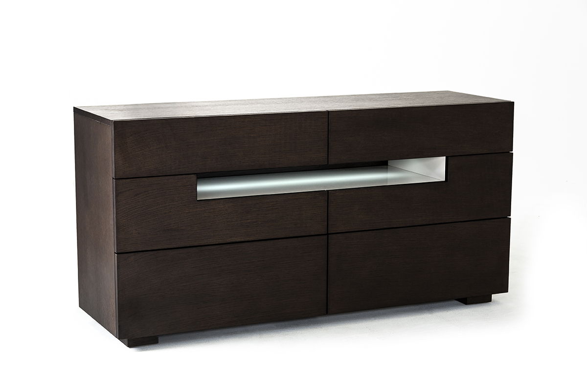 Dresser With Led Lights - Brown Oak / Gray