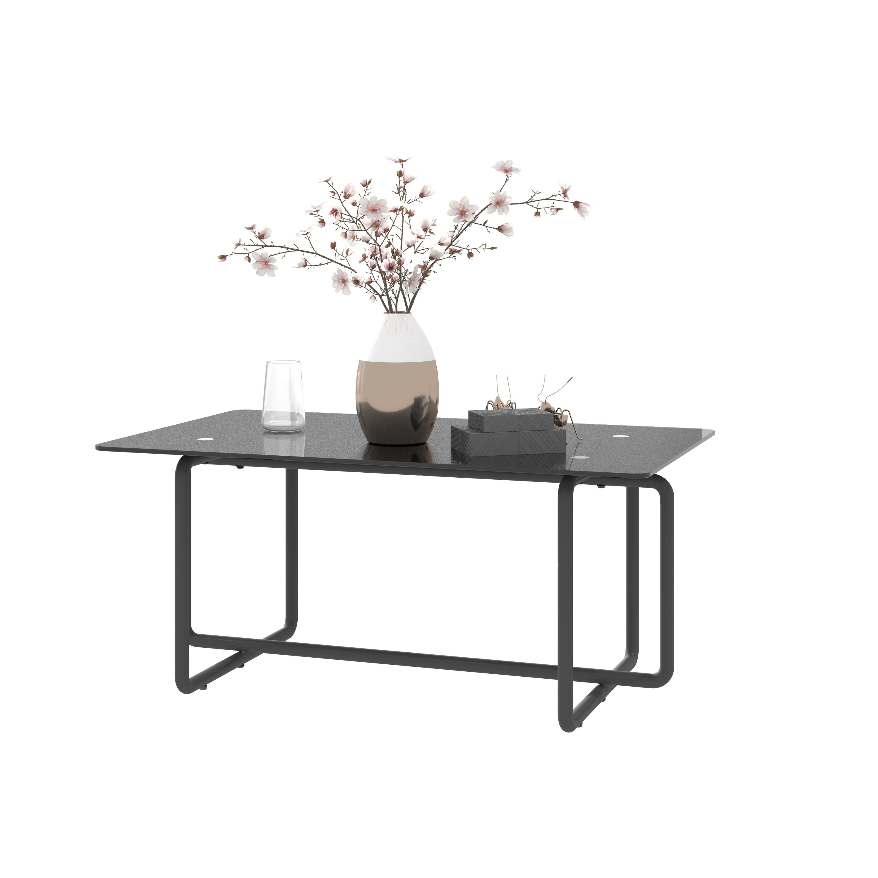 Modern Tempered Glass Tea Table Coffee Table, Table For Living Room