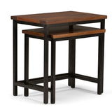 Skyler - 2 Piece Nesting Side Table - Dark Cognac Brown by Simpli-Home | Bel Furniture