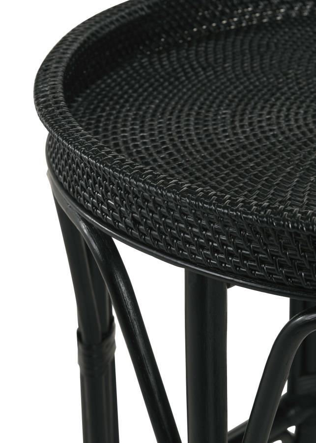 Antonio - Round Rattan Tray Top Accent Side Table