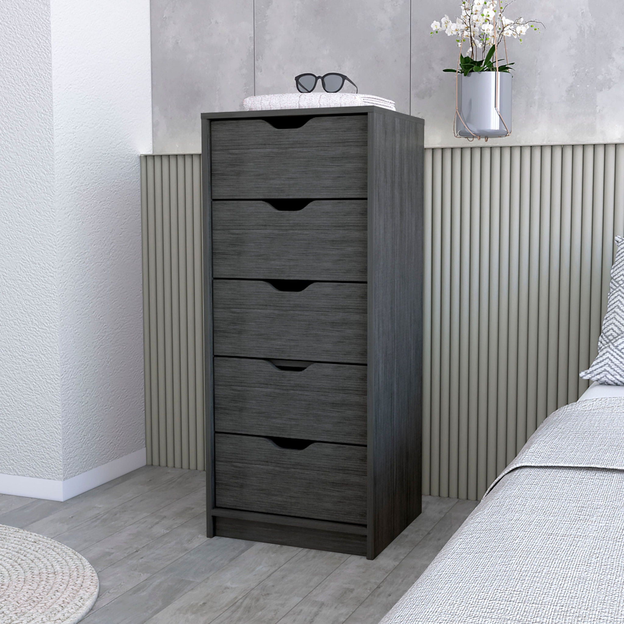 Five Drawer Standard Chest - Gray