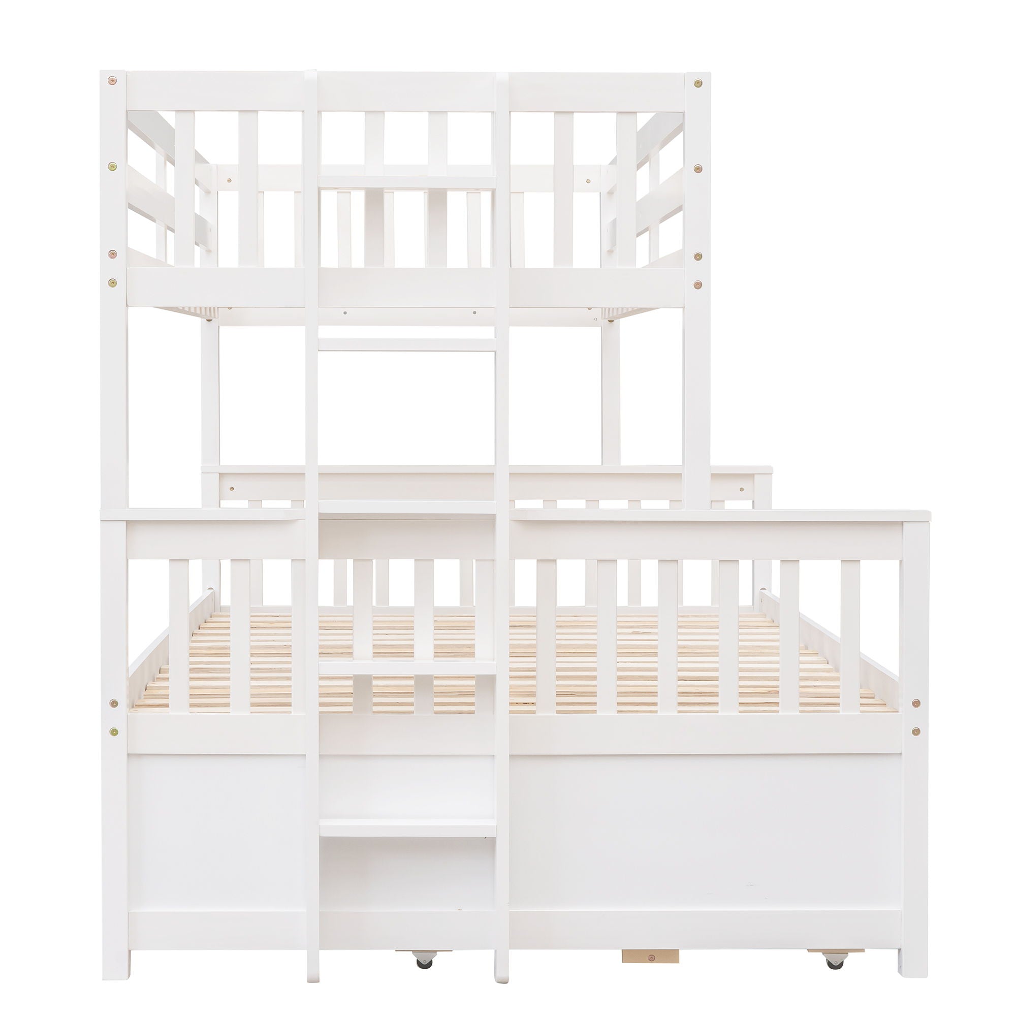 Twin Over Full Bunk Bed With Twin Size Trundle, Separable Bunk Bed With Drawers For Bedroom