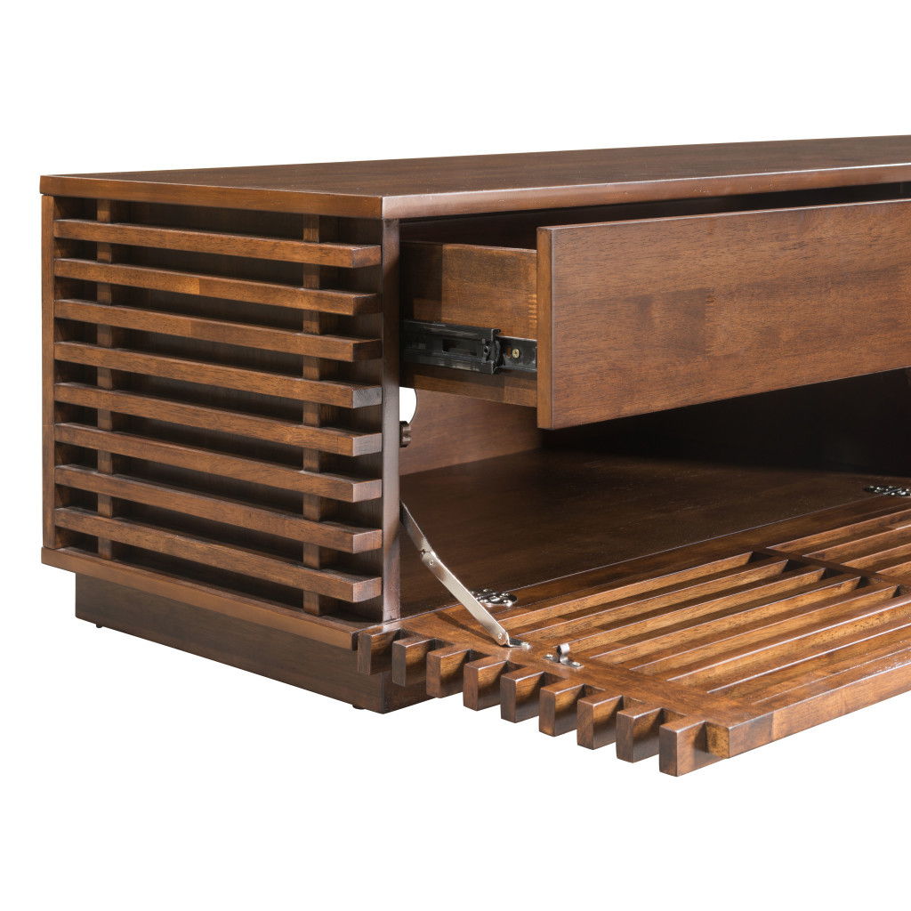 Modern Retro Grooves TV Media Center - Walnut