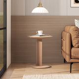Mode - Leatherette Round C-Shaped Sofa Side Table - Saddle Brown by Jennifer Taylor Home | Bel Furniture