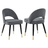Lindsey - Upholstered Dining Side Chair (Set of 2) Dark Gray by CoasterEssence | Bel Furniture