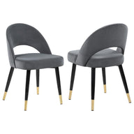 Lindsey - Upholstered Dining Side Chair (Set of 2) Dark Gray by CoasterEssence | Bel Furniture