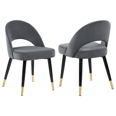 Lindsey - Upholstered Dining Side Chair (Set of 2) Dark Gray by CoasterEssence | Bel Furniture