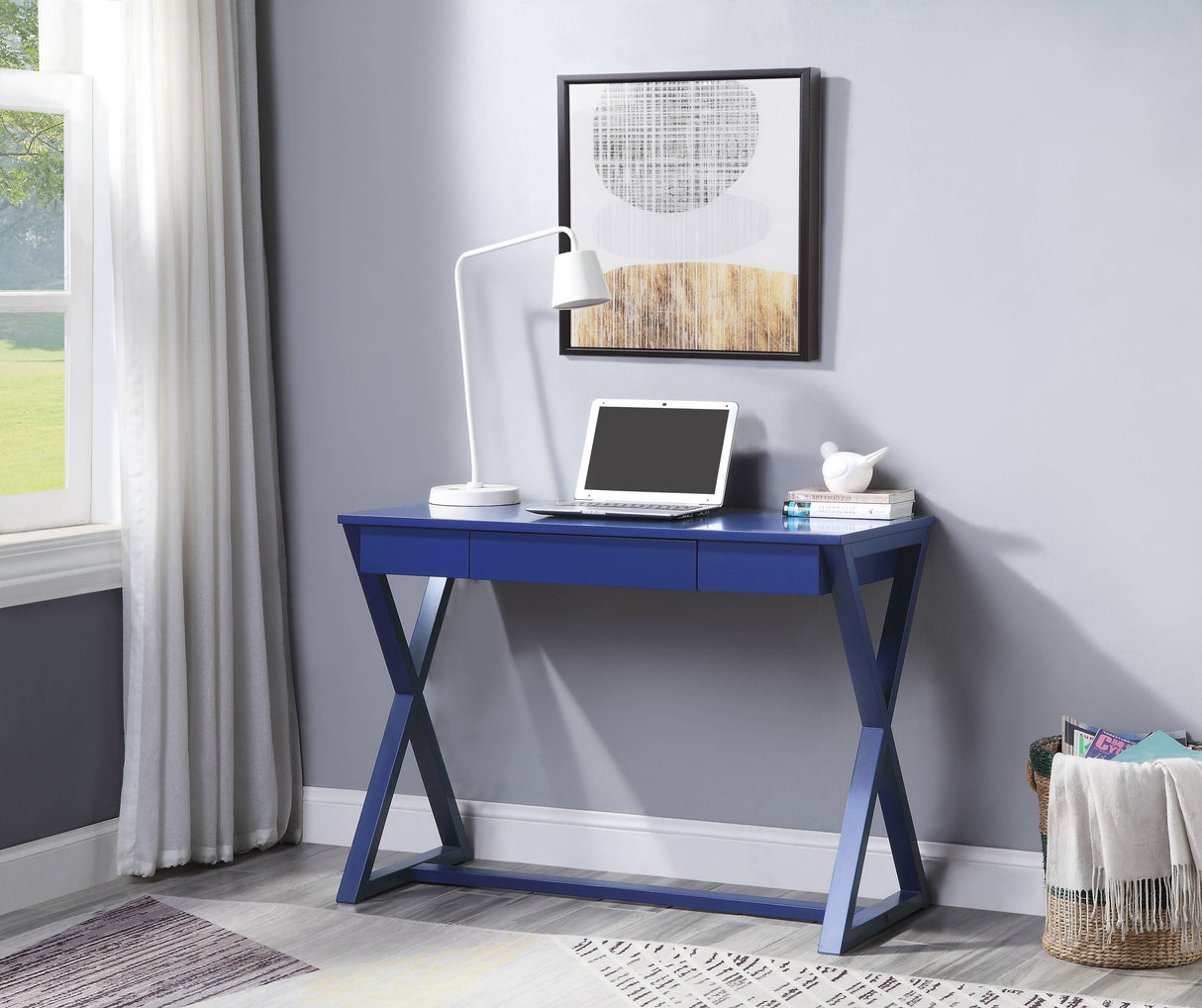 Nalo - Writing Desk - Wood Blue by Urban Nest | Bel Furniture