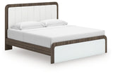 Kendanport - 4 Pc. - King Platform Bed, Dresser, Mirror And Nightstand - Brown / White