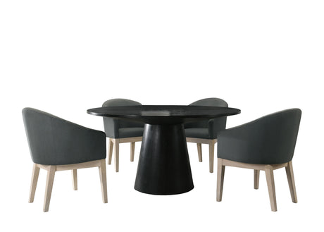 Jasper - 59" Round Dining Table Set Black 5 Pc. Table, 4 Chairs by Lilola Home | Bel Furniture