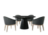 Jasper - 59" Round Dining Table Set Black 5 Pc. Table, 4 Chairs by Lilola Home | Bel Furniture