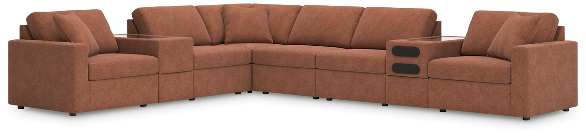 Modmax - Spice - Sectional Light Brown 8 Pc. Sectional With Audio And Storage Consoles by Signature Design by Ashley® | Bel Furniture