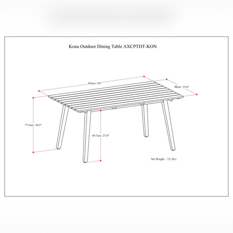 Kona - Outdoor Dining Table - Light Teak - view 5